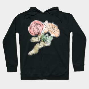 Peonies & lisianthus botanical illustration Hoodie